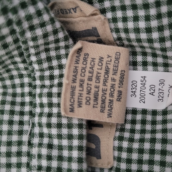 Duluth Trading Co Mens Button Down Shirt Green White Organic Cotton Size Medium - Picture 7 of 7